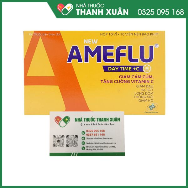 New Ameflu Day Time + C giảm triệu chứng cảm cúm, cảm lạnh